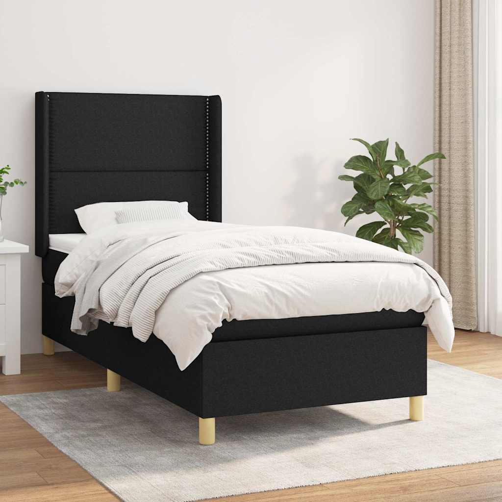 Sommier à lattes de lit et matelas Noir 80x200 cm Tissu - XIOS