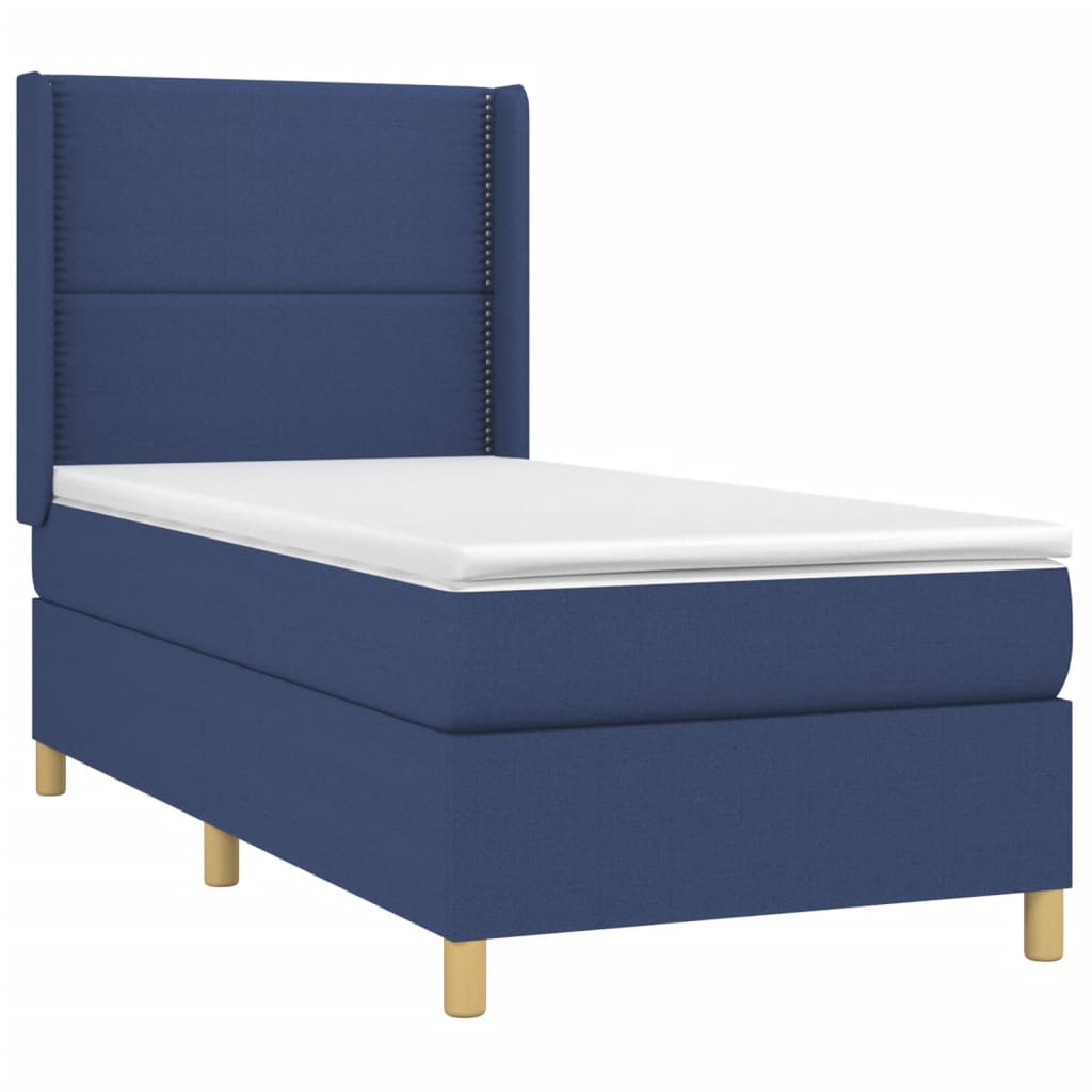 Sommier à lattes de lit avec matelas Bleu 90x190 cm Tissu - XIOS