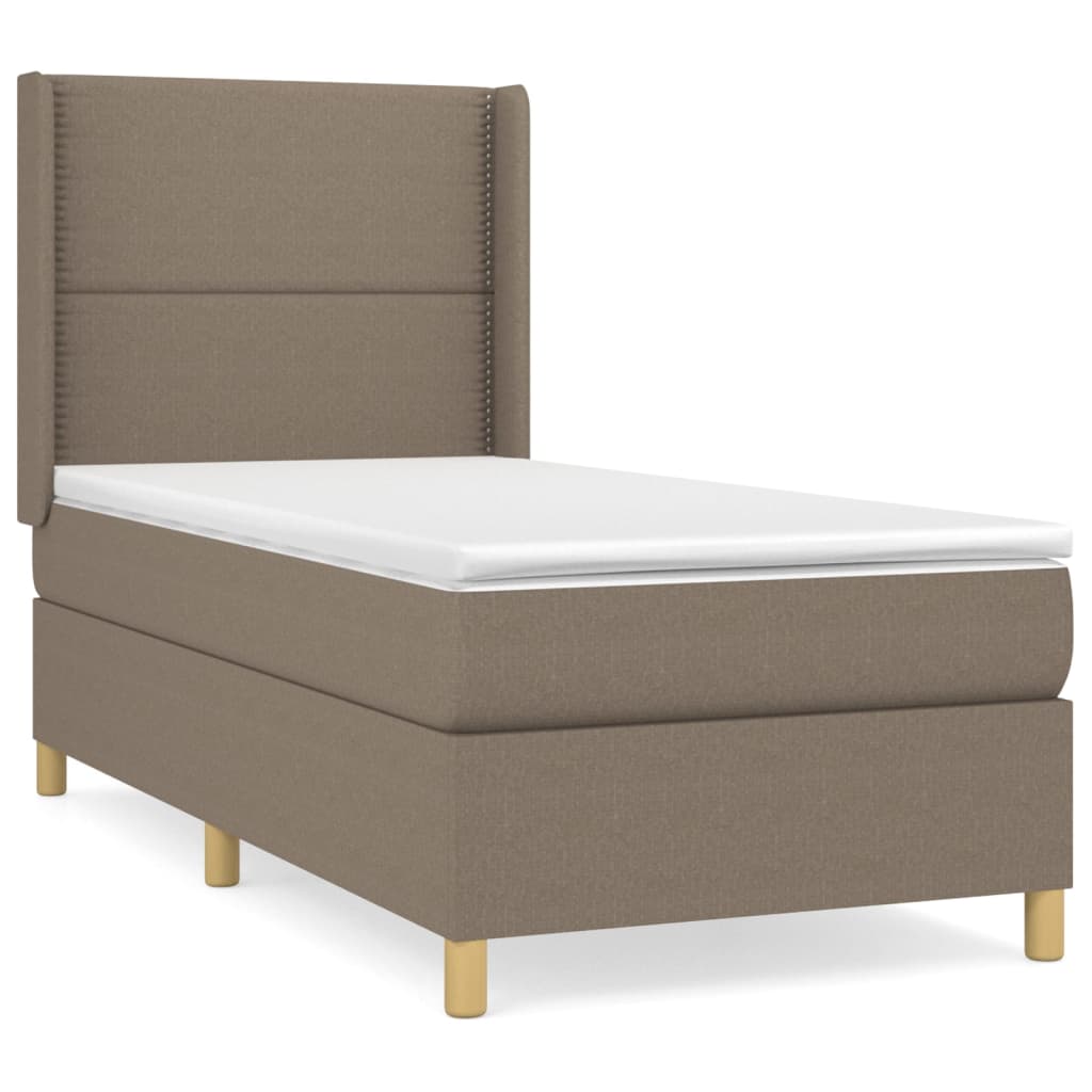Sommier à lattes de lit avec matelas Taupe 90x200 cm Tissu - XIOS