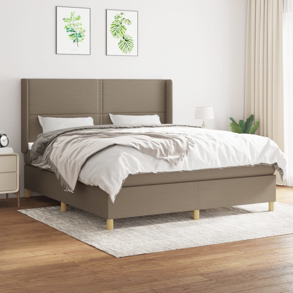 Sommier à lattes de lit avec matelas Taupe 180x200 cm Tissu - XIOS