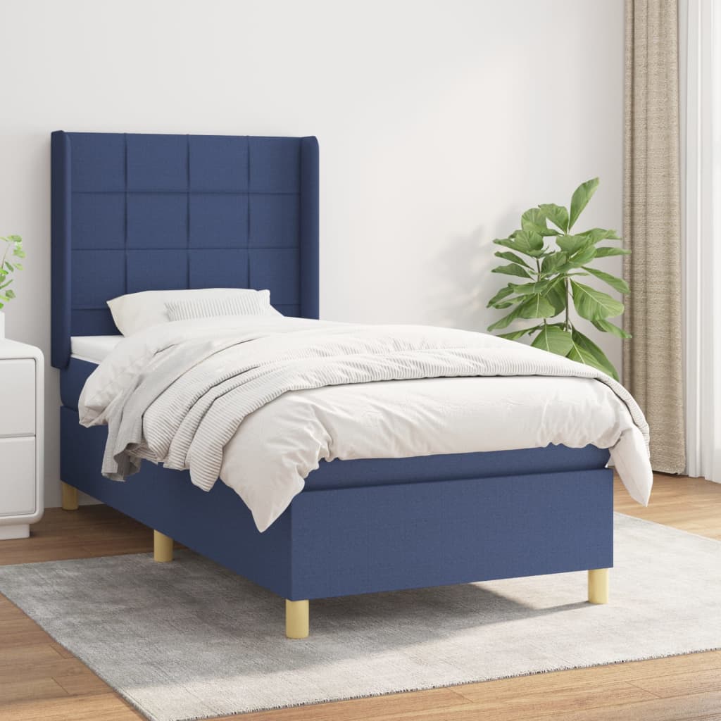 Sommier à lattes de lit avec matelas Bleu 80x200 cm Tissu - XIOS