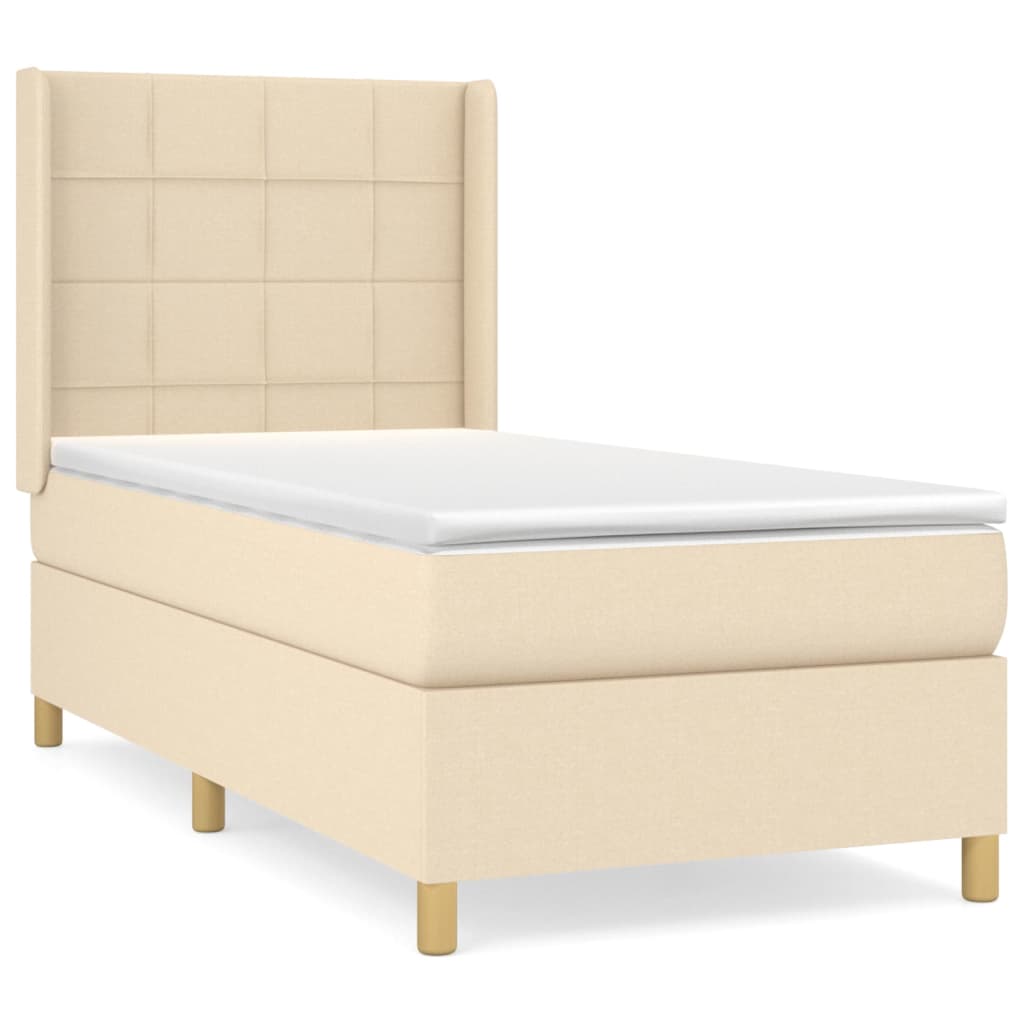 Sommier à lattes de lit avec matelas Crème 100x200 cm Tissu - XIOS