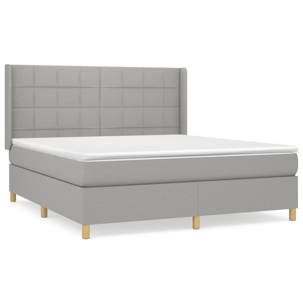Sommier à lattes de lit avec matelas Gris clair 160x200cm Tissu - XIOS