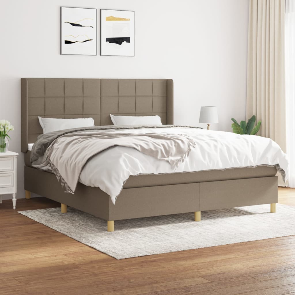 Sommier à lattes de lit avec matelas Taupe 180x200 cm Tissu - XIOS