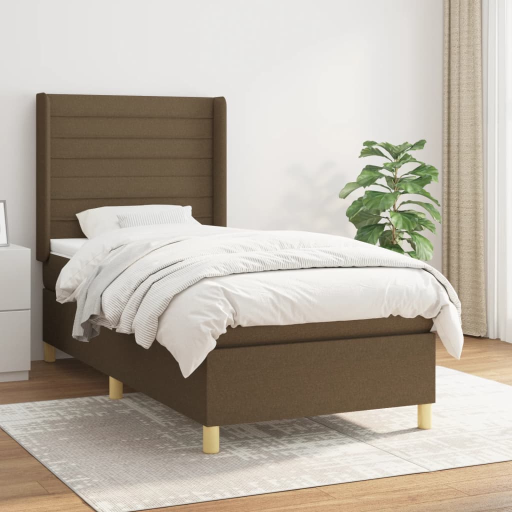 Sommier à lattes de lit avec matelas Marron foncé 100x200 cm - XIOS