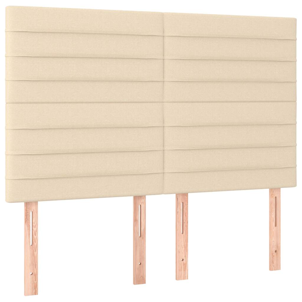 Sommier à lattes de lit avec matelas Crème 140x190 cm Tissu