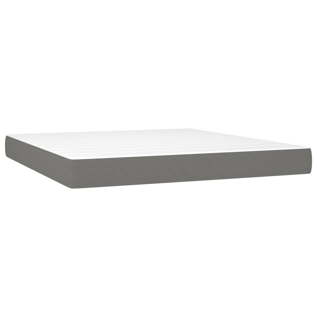 Sommier à lattes de lit avec matelas Gris foncé 160x200cm Tissu - XIOS