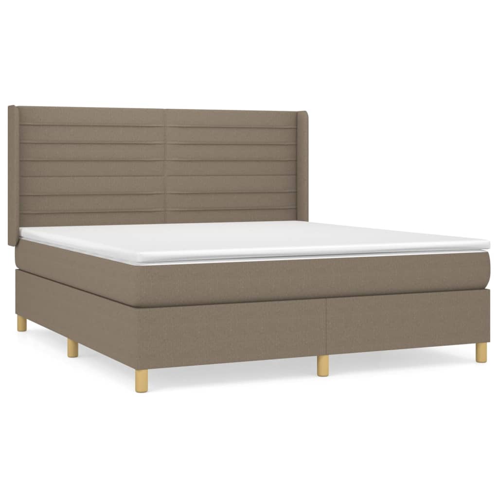 Sommier à lattes de lit avec matelas Taupe 160x200 cm Tissu - XIOS