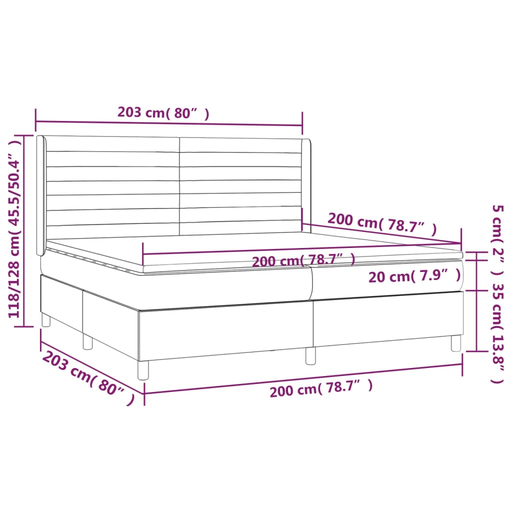 Sommier à lattes de lit avec matelas Marron foncé 200x200 cm - XIOS
