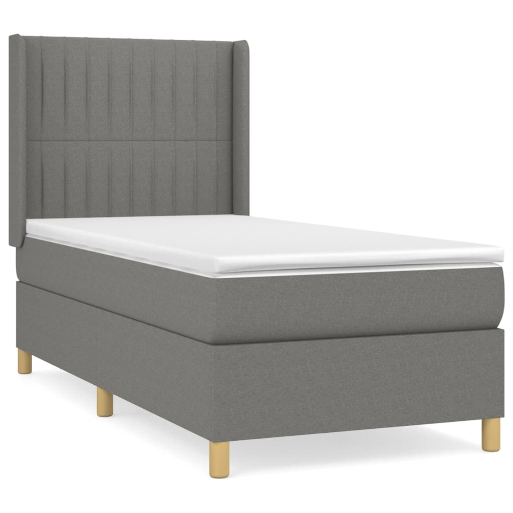 Sommier à lattes de lit avec matelas Gris foncé 80x200 cm Tissu - XIOS