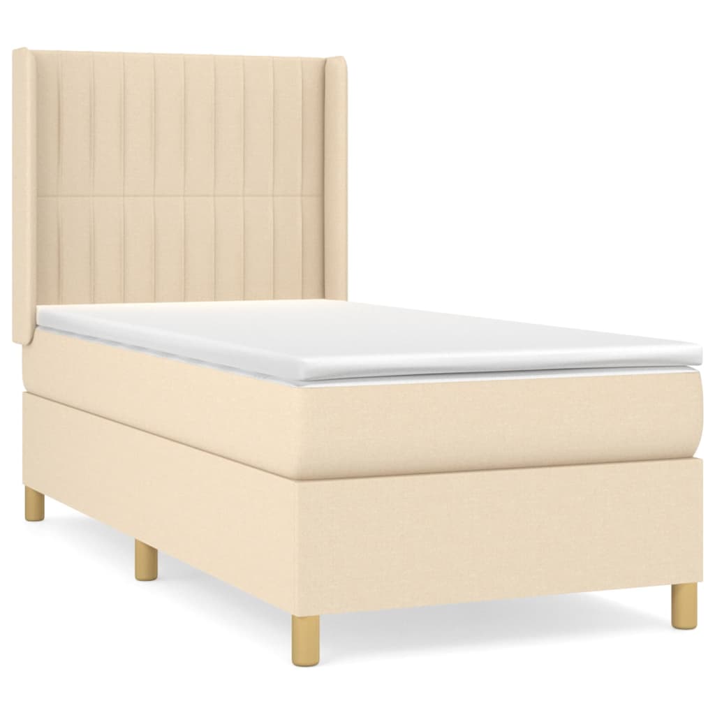 Sommier à lattes de lit avec matelas Crème 80x200 cm Tissu - XIOS
