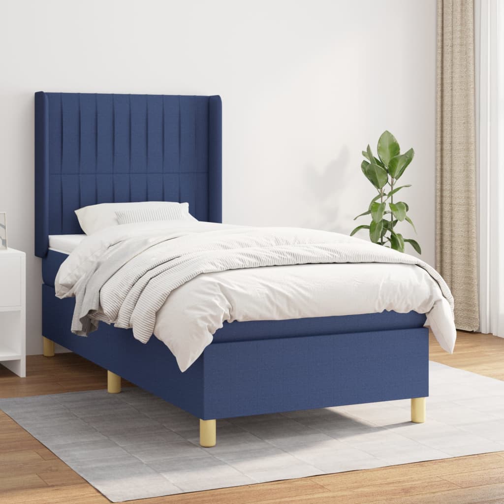 Sommier à lattes de lit avec matelas Bleu 80x200 cm Tissu - XIOS