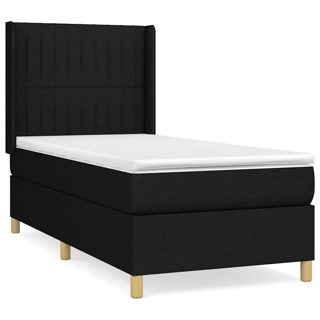 Sommier à lattes de lit avec matelas Noir 90x190 cm Tissu - XIOS