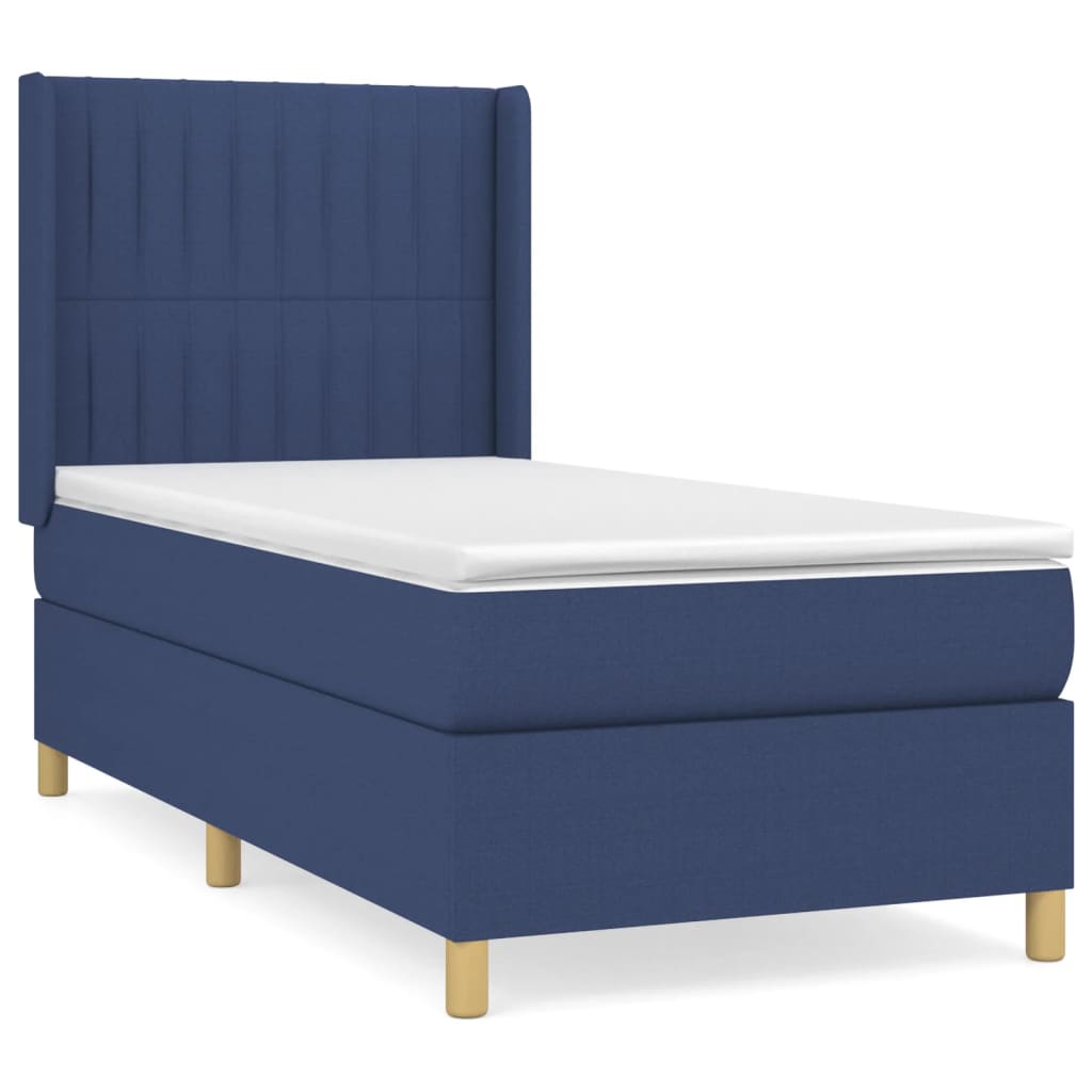 Sommier à lattes de lit avec matelas Bleu 90x200 cm Tissu - XIOS
