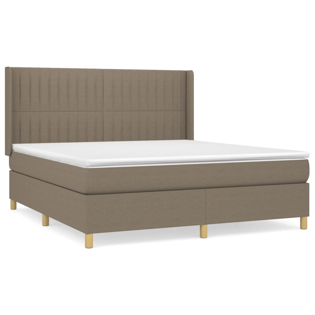 Sommier à lattes de lit avec matelas Taupe 160x200 cm Tissu - XIOS