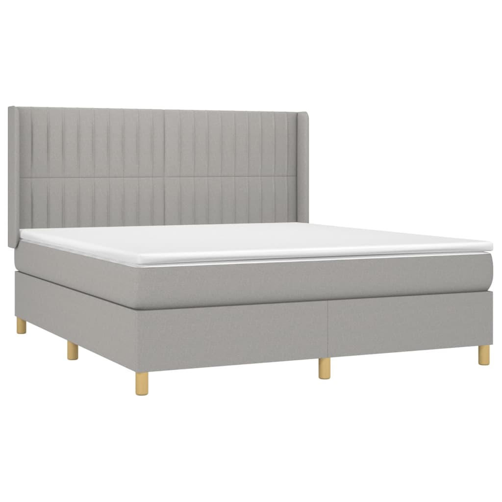 Sommier à lattes de lit avec matelas Gris clair 180x200cm Tissu - XIOS