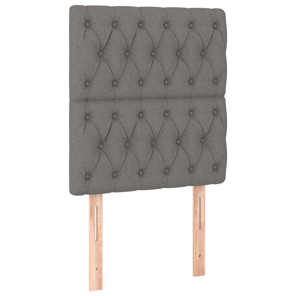 Sommier à lattes de lit avec matelas Gris foncé 80x200 cm Tissu