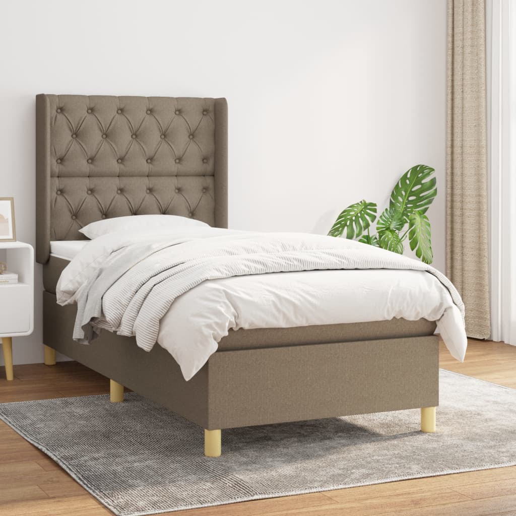 Sommier à lattes de lit avec matelas Taupe 80x200 cm Tissu - XIOS