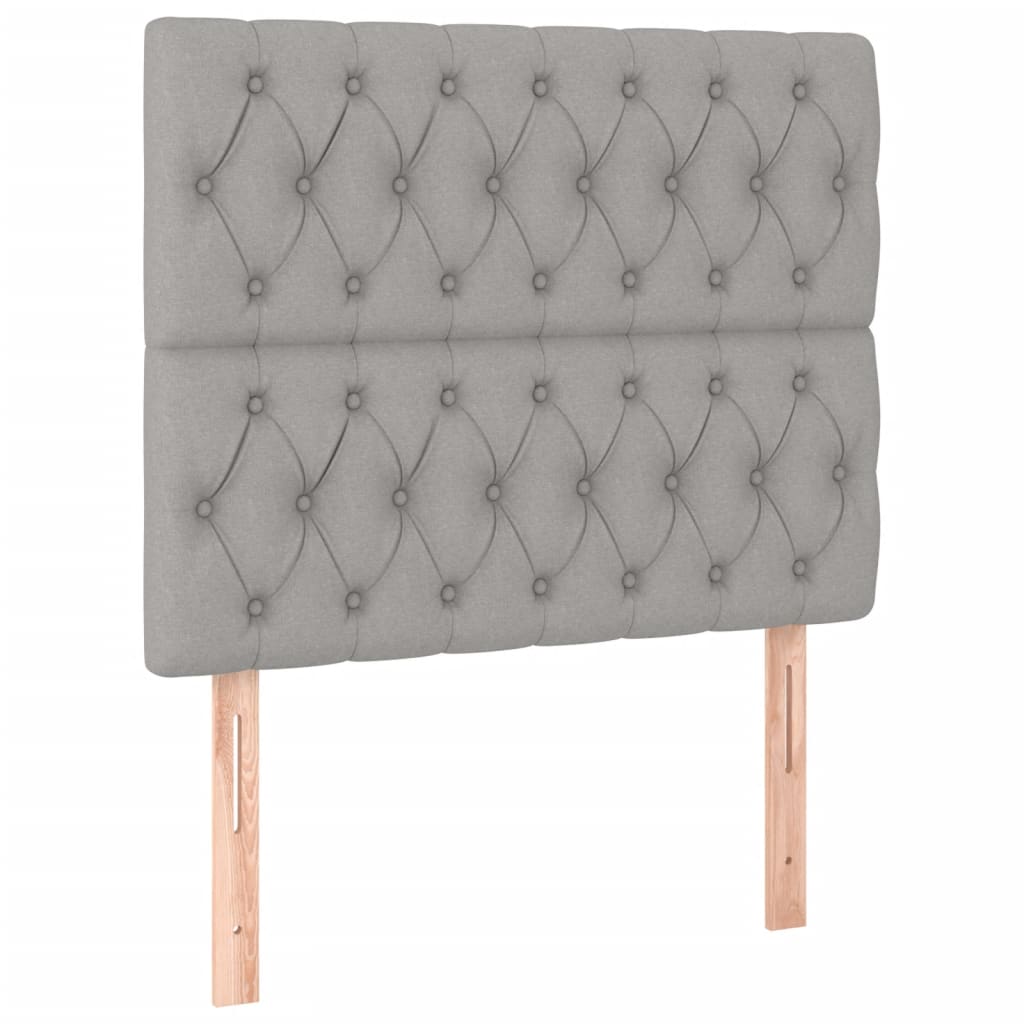 Sommier à lattes de lit et matelas Gris clair 90x190 cm Tissu - XIOS