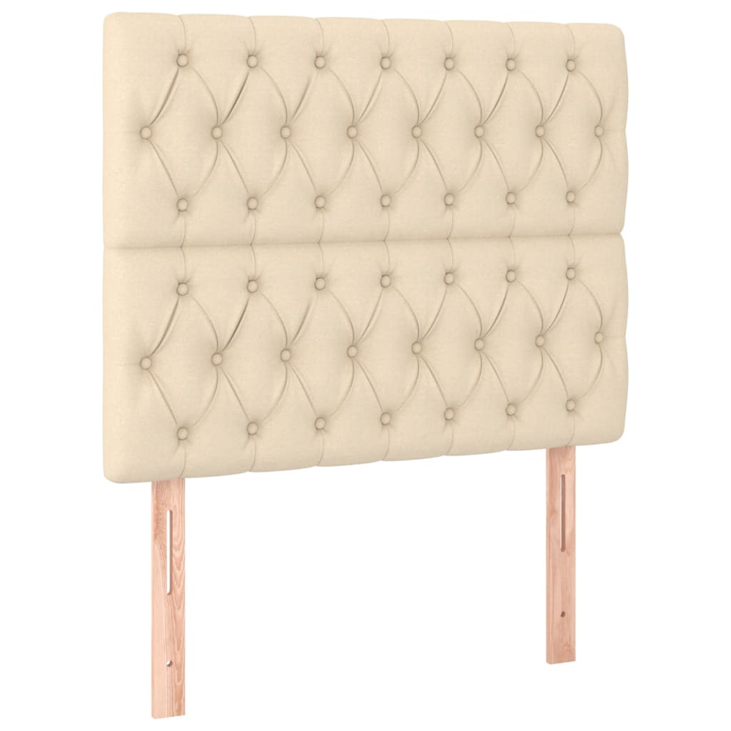 Sommier à lattes de lit avec matelas Crème 90x200 cm Tissu - XIOS