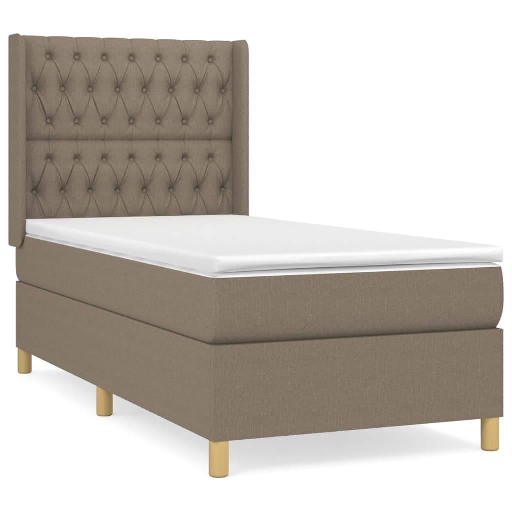 Sommier à lattes de lit avec matelas Taupe 100x200 cm Tissu - XIOS