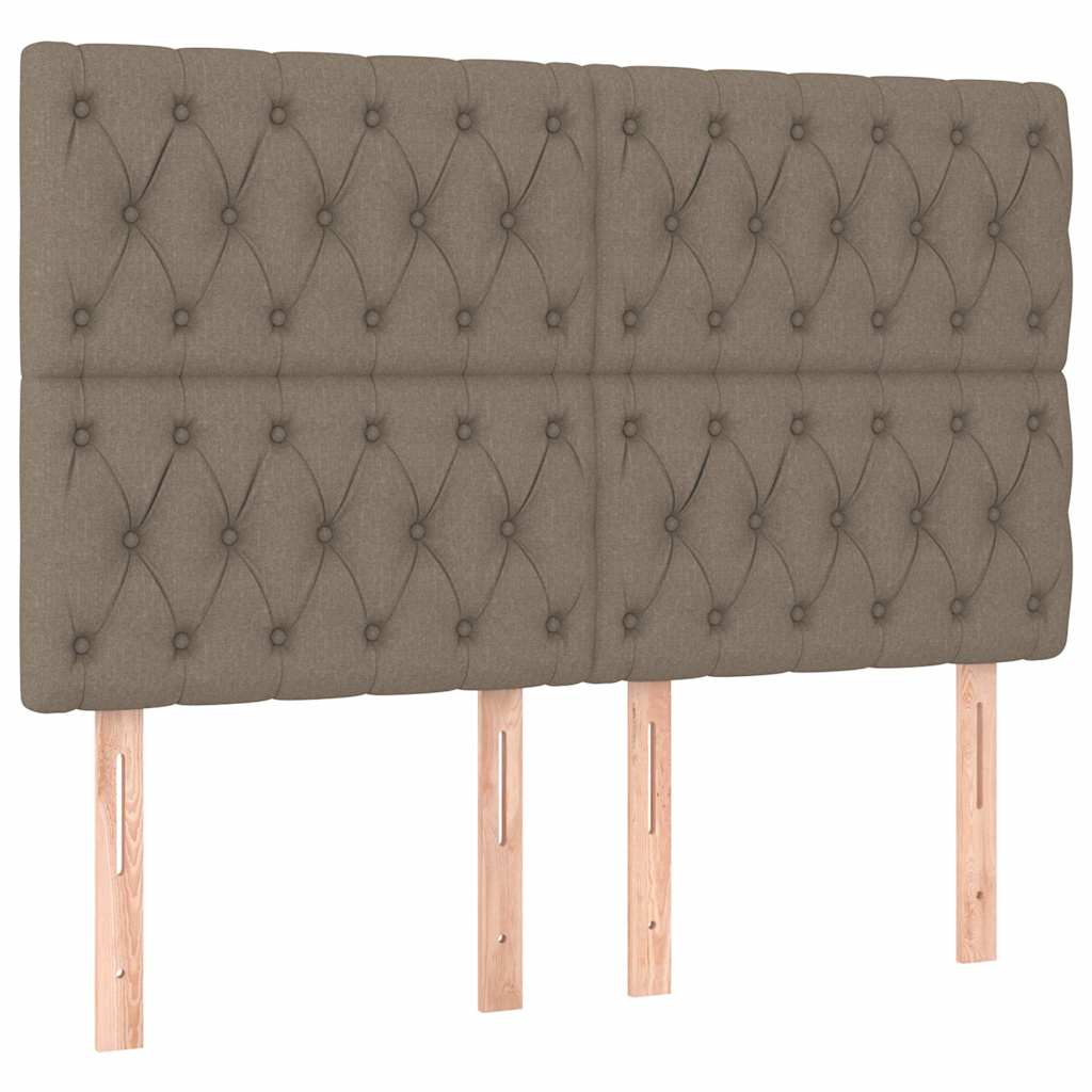 Sommier à lattes de lit avec matelas Taupe 140x190 cm Tissu