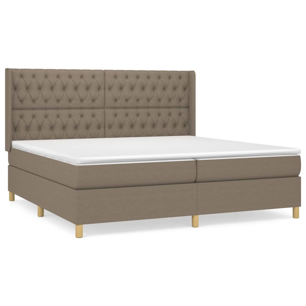 Sommier à lattes de lit avec matelas Taupe 200x200 cm Tissu - XIOS