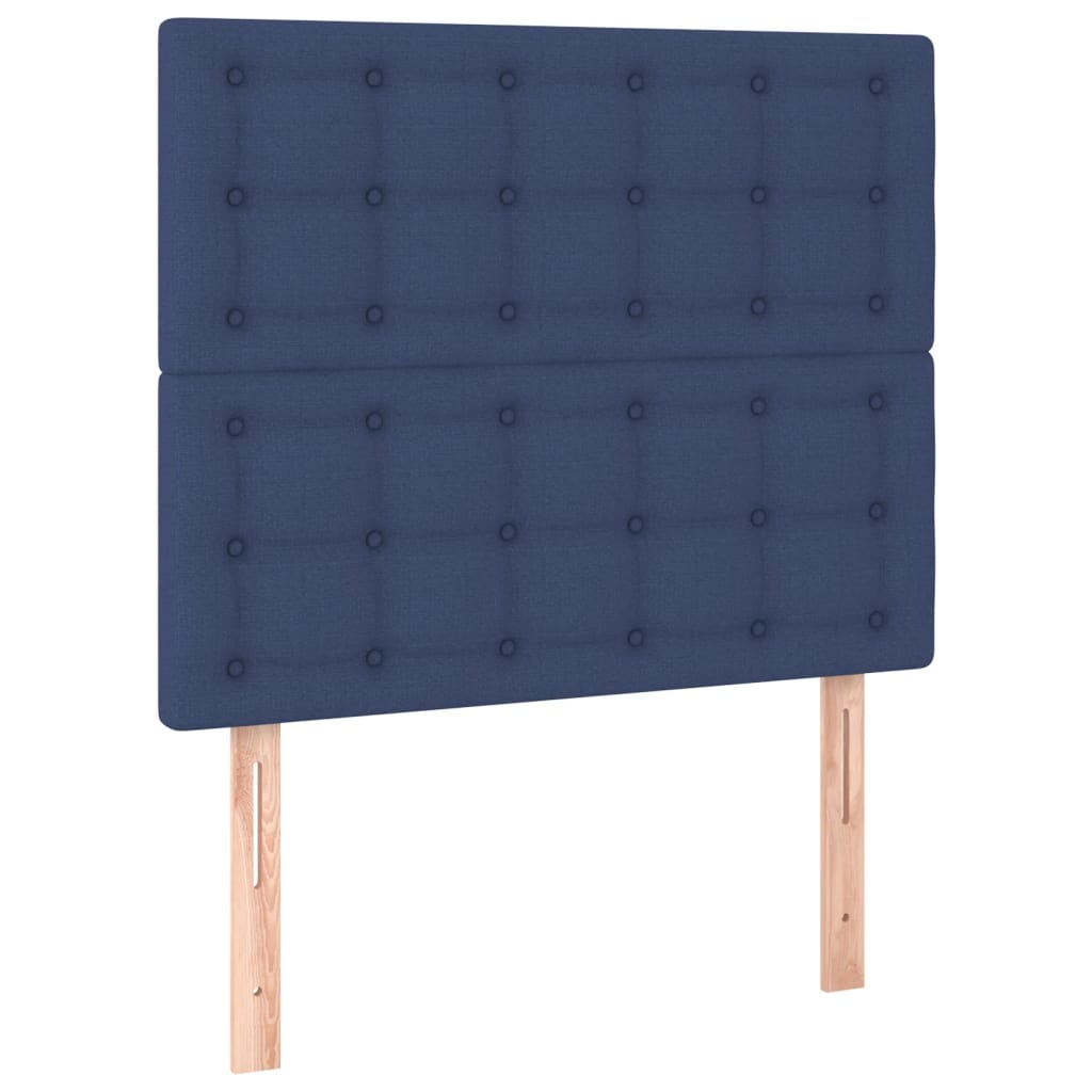 Sommier à lattes de lit avec matelas Bleu 90x190 cm Tissu - XIOS