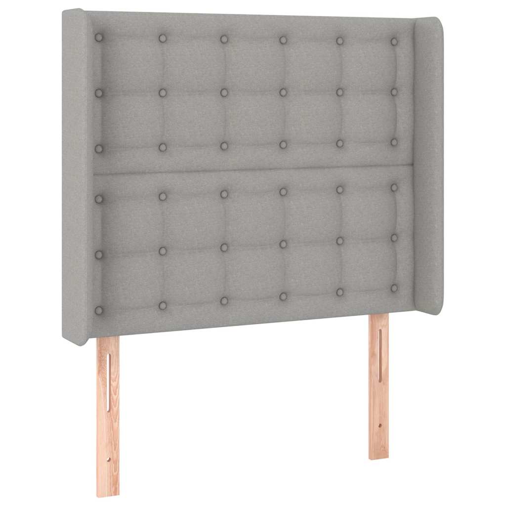 Sommier à lattes de lit avec matelas Gris clair 90x200 cm Tissu