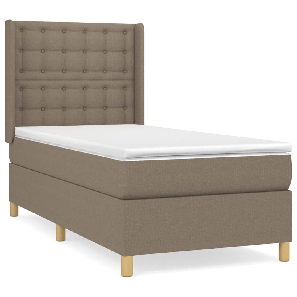 Sommier à lattes de lit avec matelas Taupe 90x200 cm Tissu - XIOS