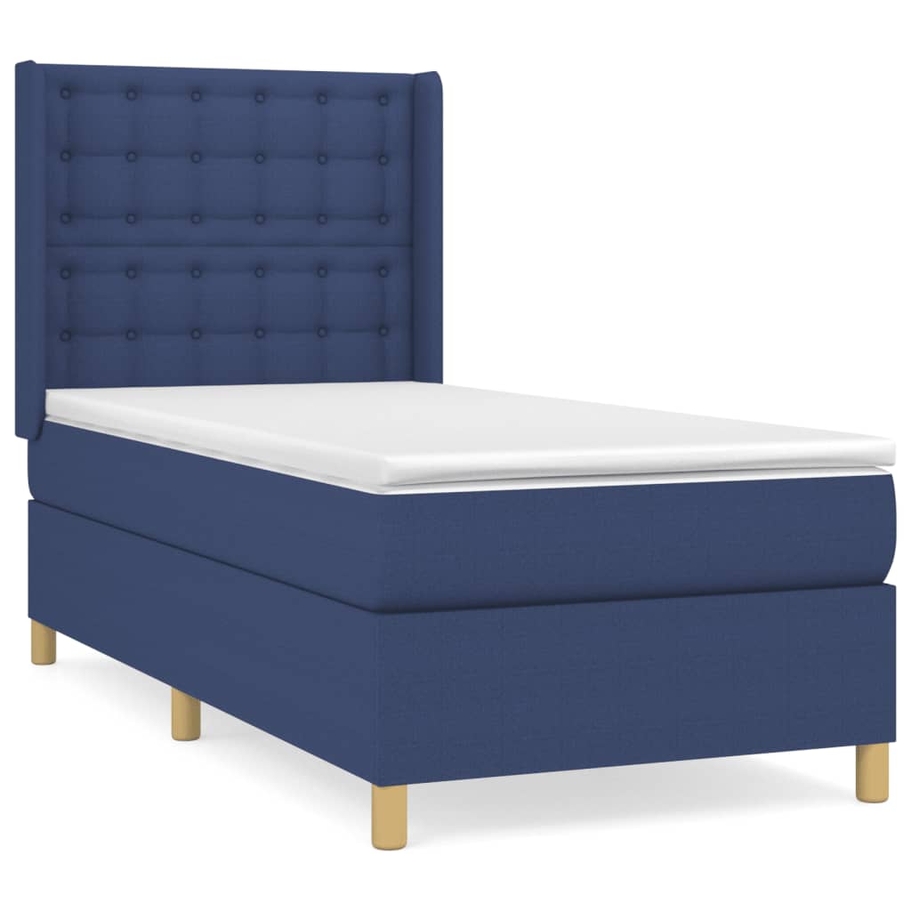 Sommier à lattes de lit avec matelas Bleu 90x200 cm Tissu - XIOS