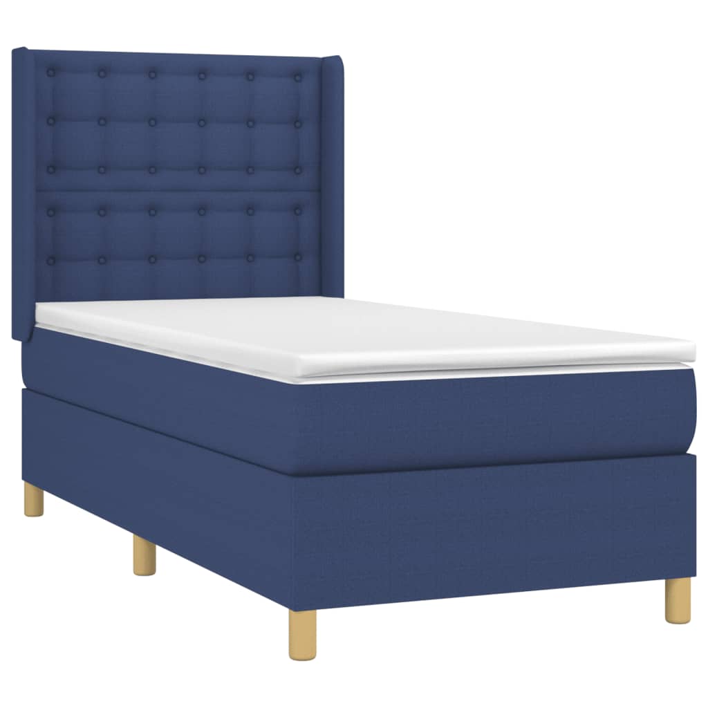 Sommier à lattes de lit avec matelas Bleu 90x200 cm Tissu - XIOS