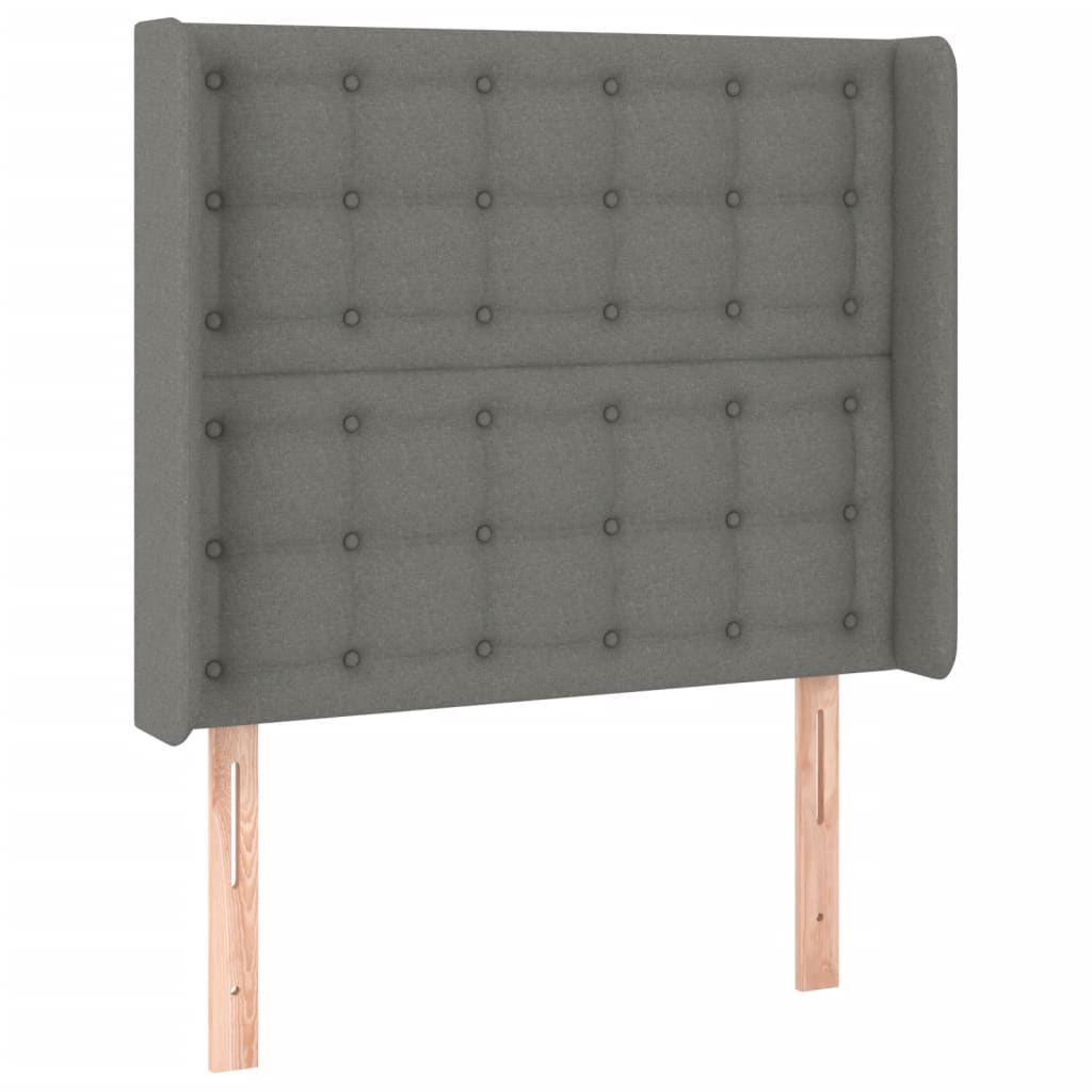 Sommier à lattes de lit avec matelas Gris foncé 100x200cm Tissu - XIOS