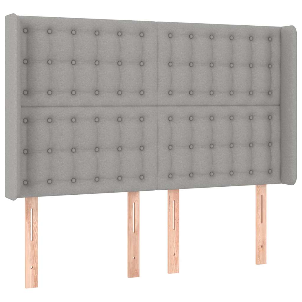 Sommier à lattes de lit avec matelas Gris clair 140x190cm Tissu