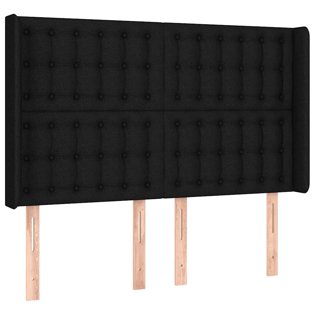 Sommier à lattes de lit avec matelas Noir 140x190 cm Tissu - XIOS
