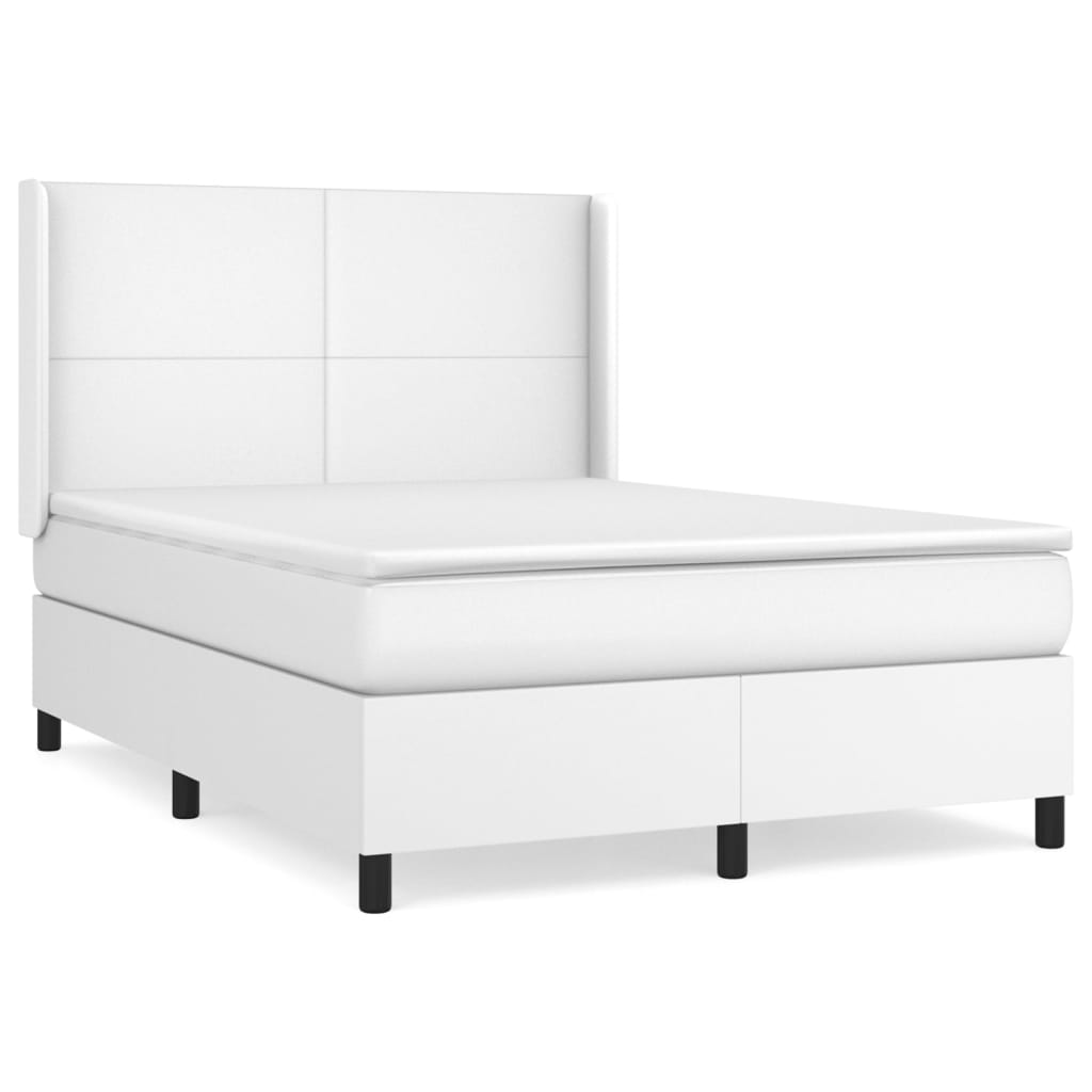 Sommier à lattes de lit avec matelas Blanc 140x190cm Similicuir - XIOS