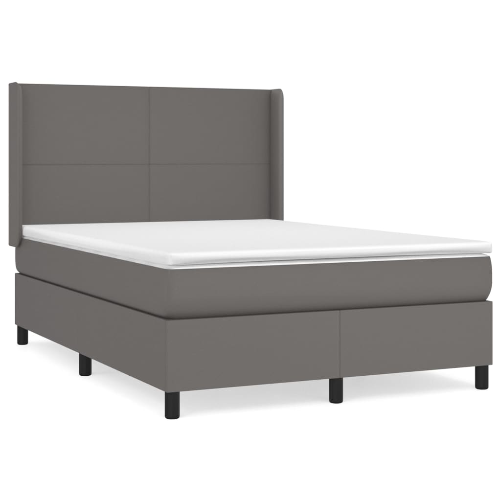 Sommier à lattes de lit avec matelas Gris 140x200 cm Similicuir - XIOS