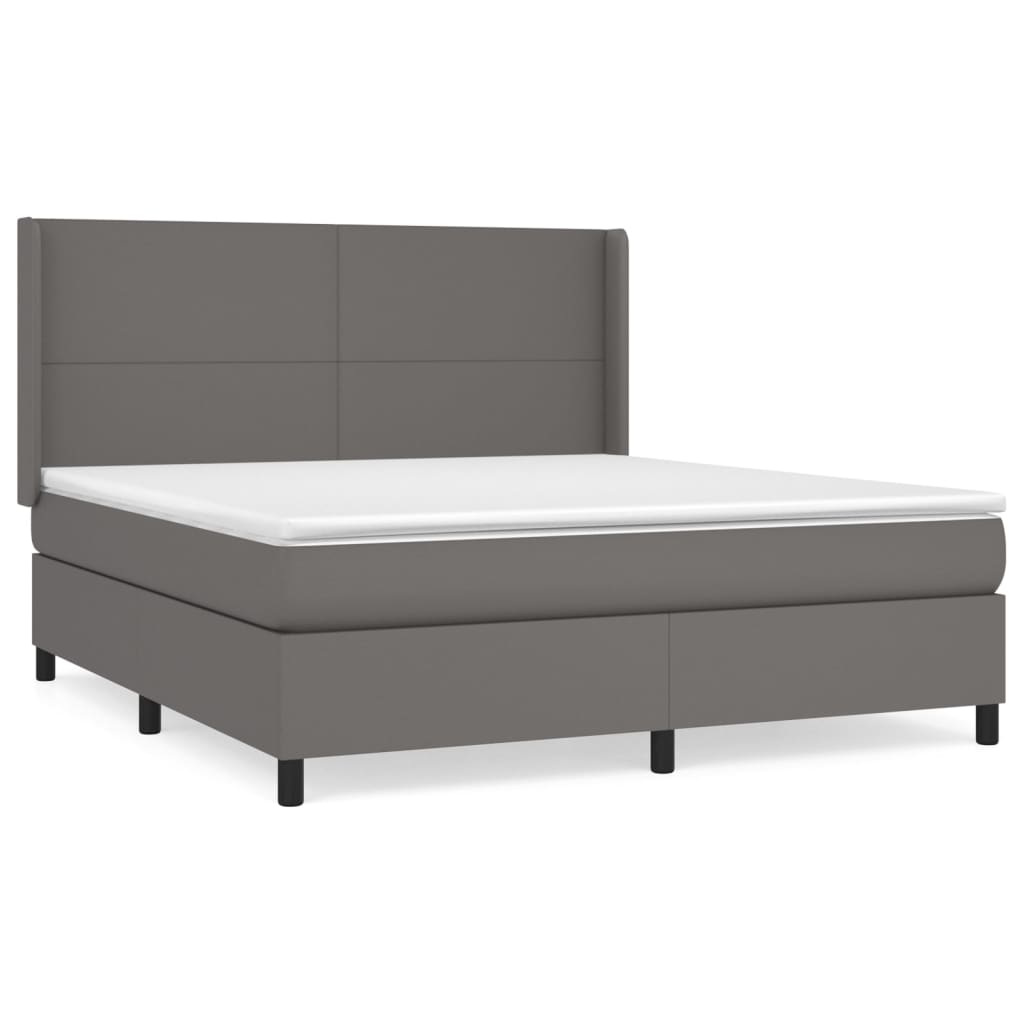 Sommier à lattes de lit avec matelas Gris 160x200 cm Similicuir - XIOS