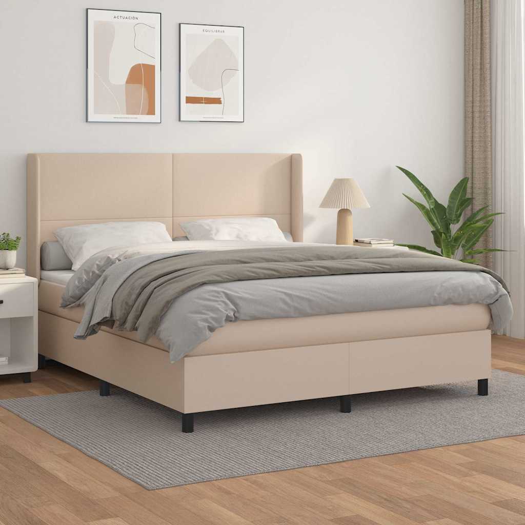 Sommier à lattes de lit avec matelas Cappuccino 160x200 cm