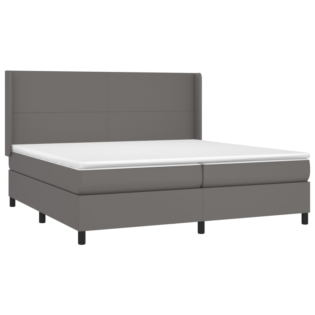 Sommier à lattes de lit avec matelas Gris 200x200 cm Similicuir - XIOS