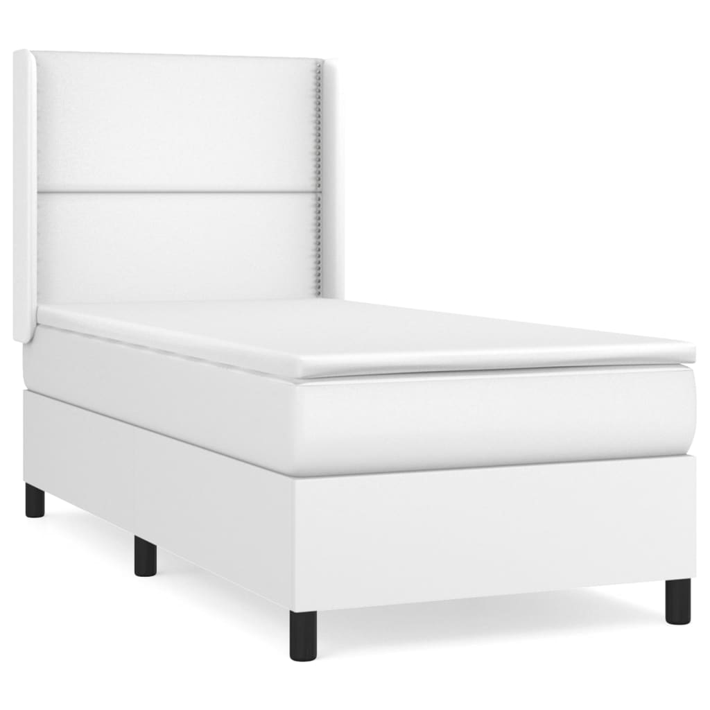 Sommier à lattes de lit avec matelas Blanc 100x200cm Similicuir - XIOS