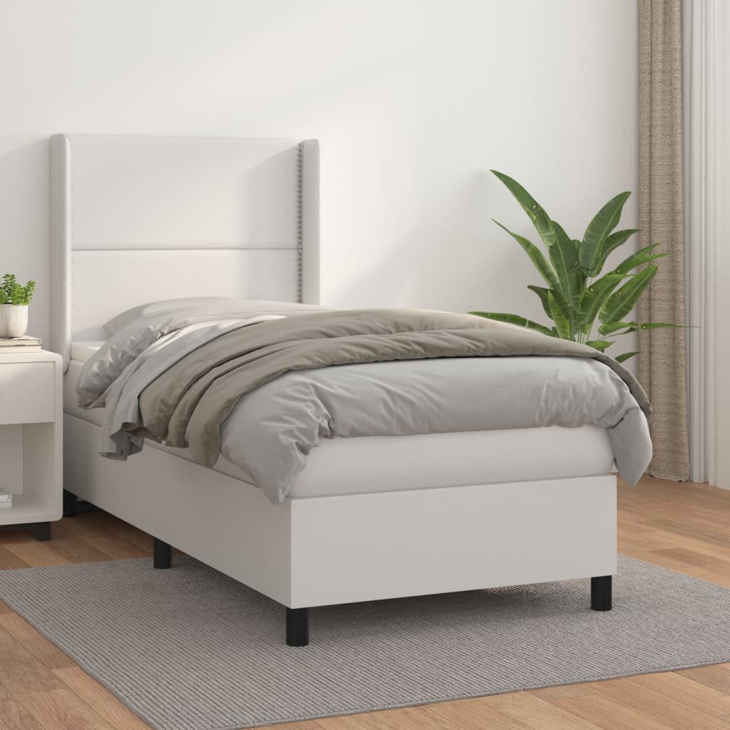 Sommier à lattes de lit avec matelas Blanc 100x200cm Similicuir - XIOS
