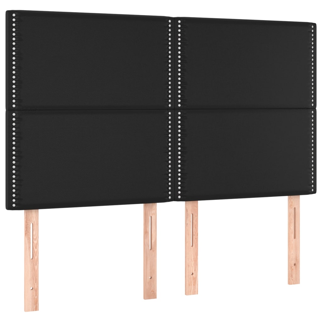 Sommier à lattes de lit avec matelas Noir 140x190 cm Similicuir - XIOS