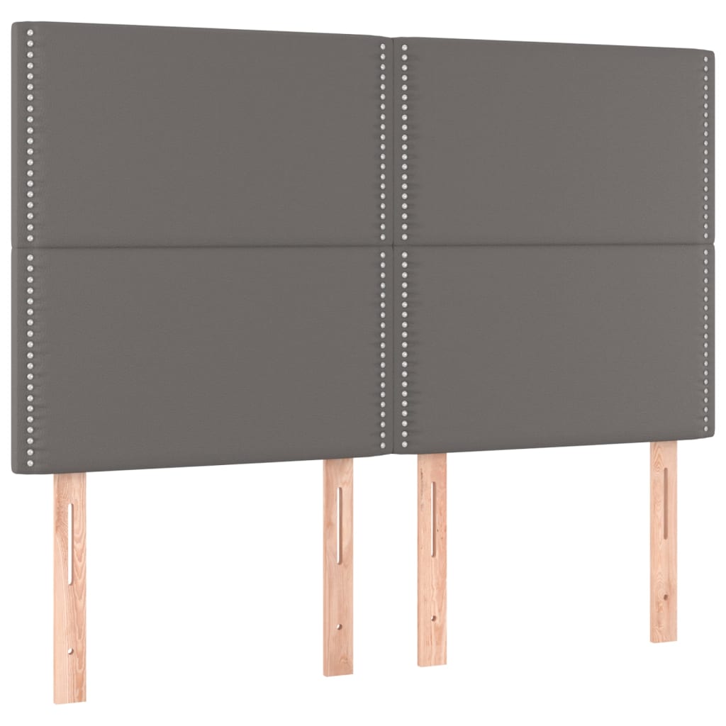 Sommier à lattes de lit avec matelas Gris 140x190 cm Similicuir - XIOS