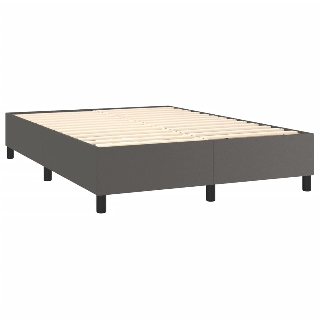 Sommier à lattes de lit avec matelas Gris 140x200 cm Similicuir - XIOS