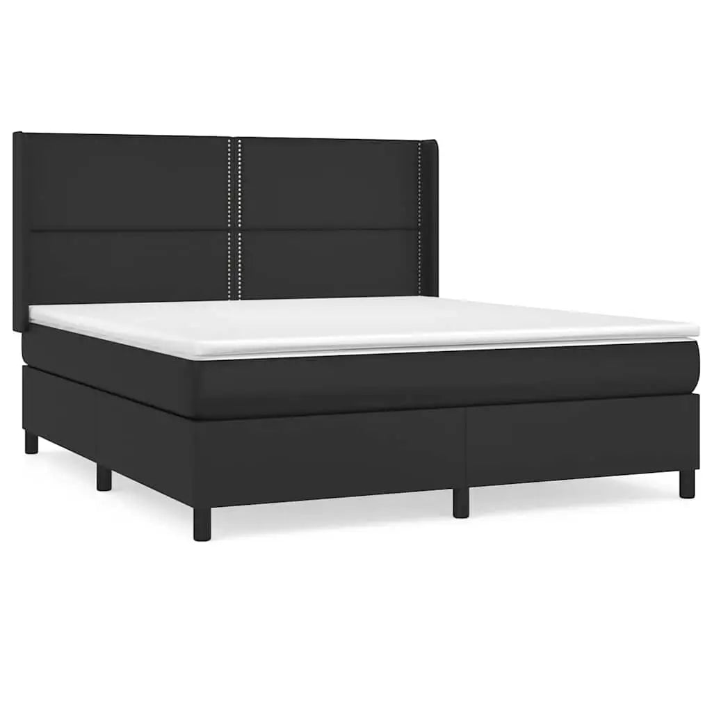 Sommier à lattes de lit avec matelas Noir 180x200 cm Similicuir - XIOS