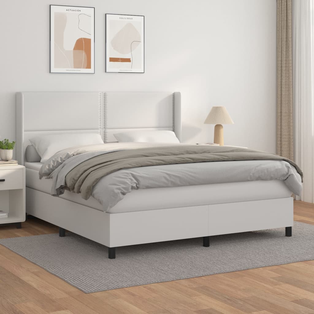 Sommier à lattes de lit avec matelas Blanc 180x200cm Similicuir - XIOS