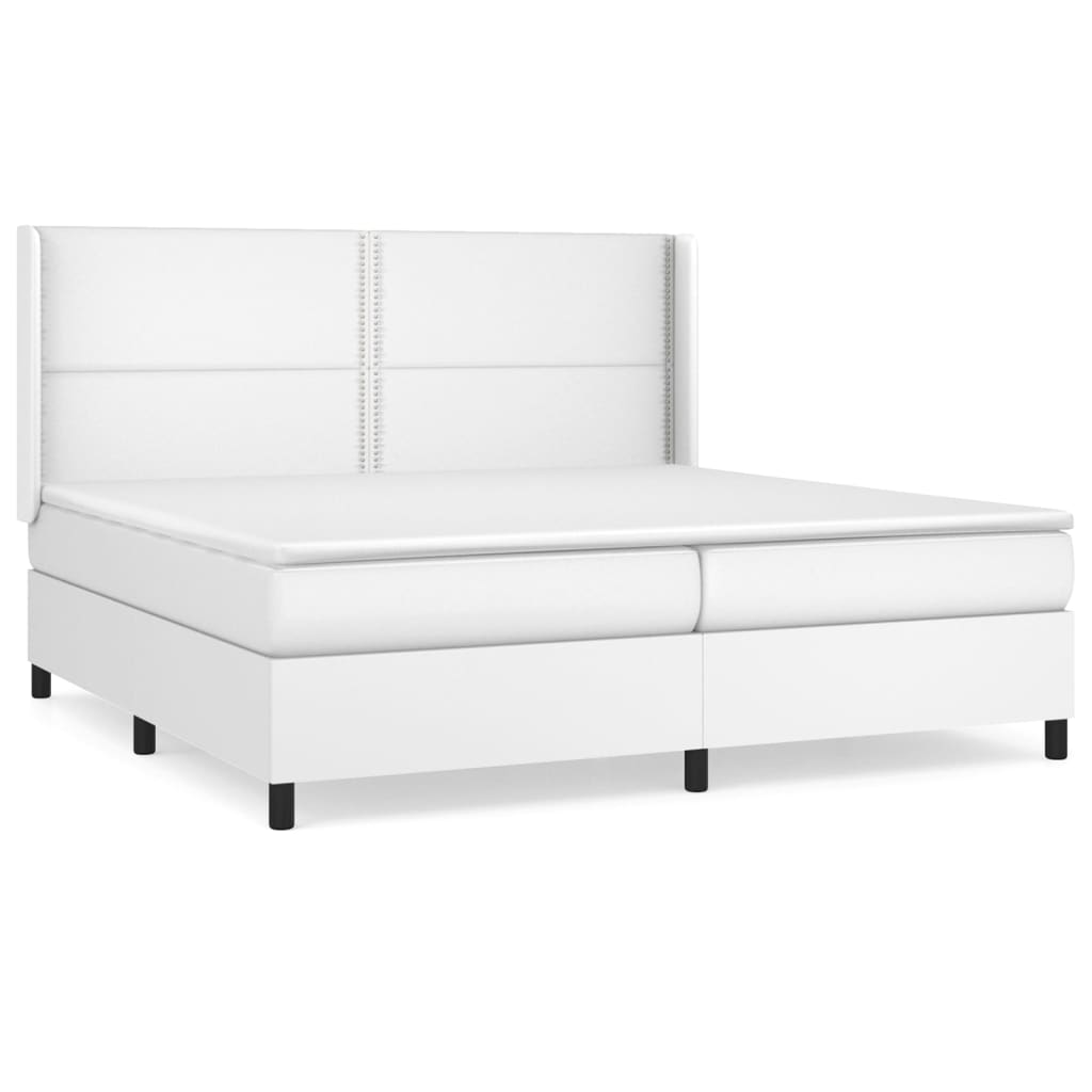 Sommier à lattes de lit avec matelas Blanc 200x200cm Similicuir - XIOS