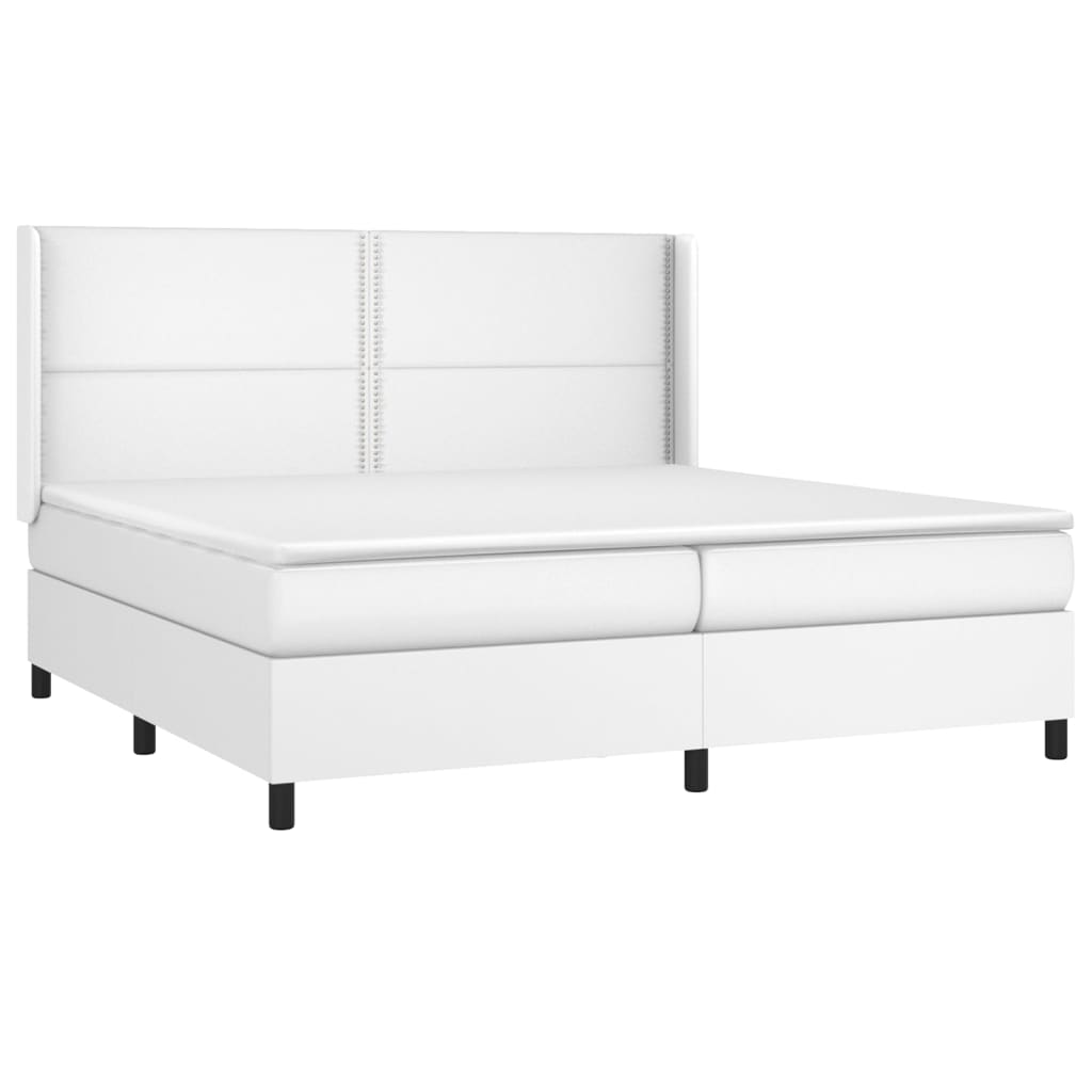 Sommier à lattes de lit avec matelas Blanc 200x200cm Similicuir - XIOS