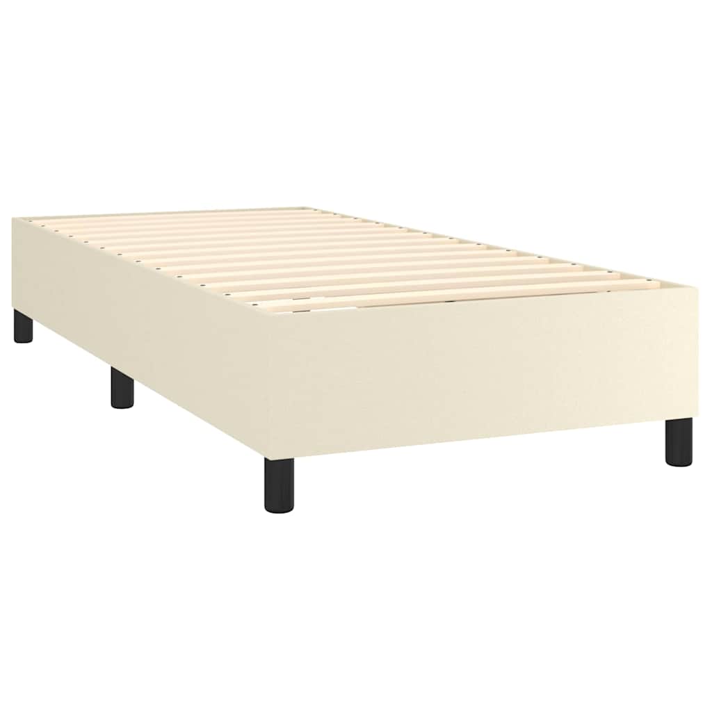 Sommier à lattes de lit avec matelas Crème 80x200 cm Similicuir